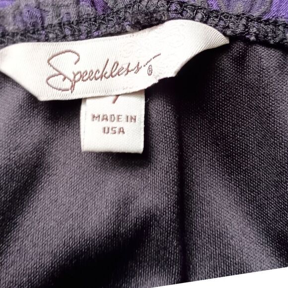 Y2K Speechless Flared Dress Sz 7 Fairy Grunge Dark Romantic HOCO Purple Brocade - Picture 10 of 16